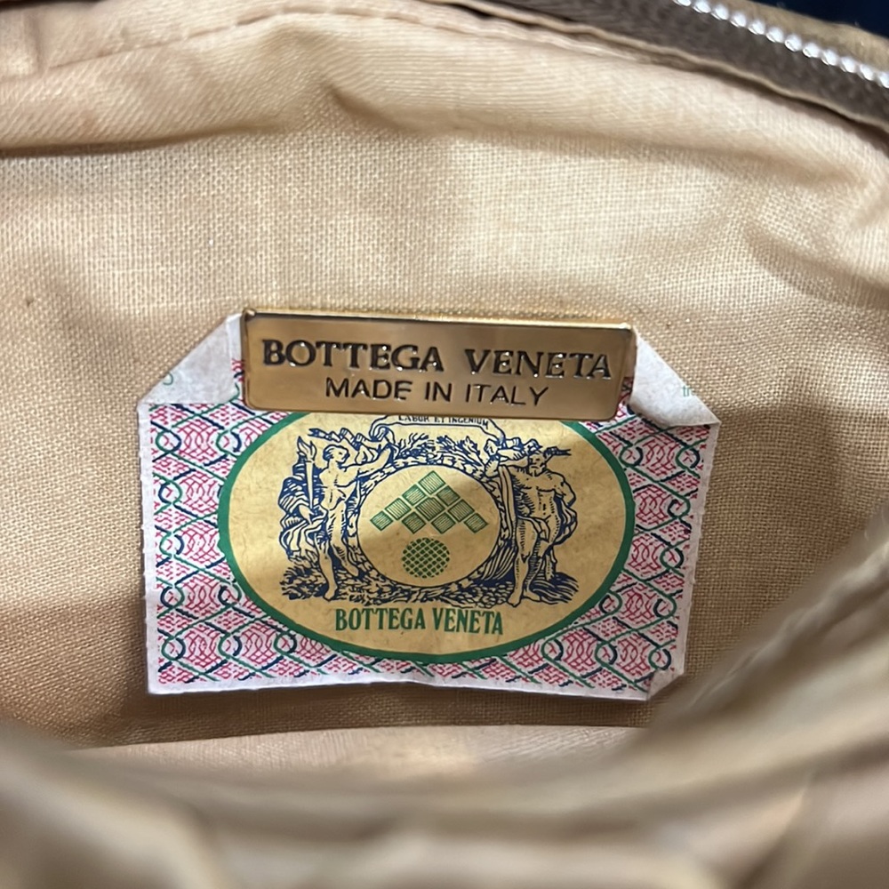 Bottega Veneta Woven Cloth Crossbody Vintage Purse Gold - Picture 4 of 8